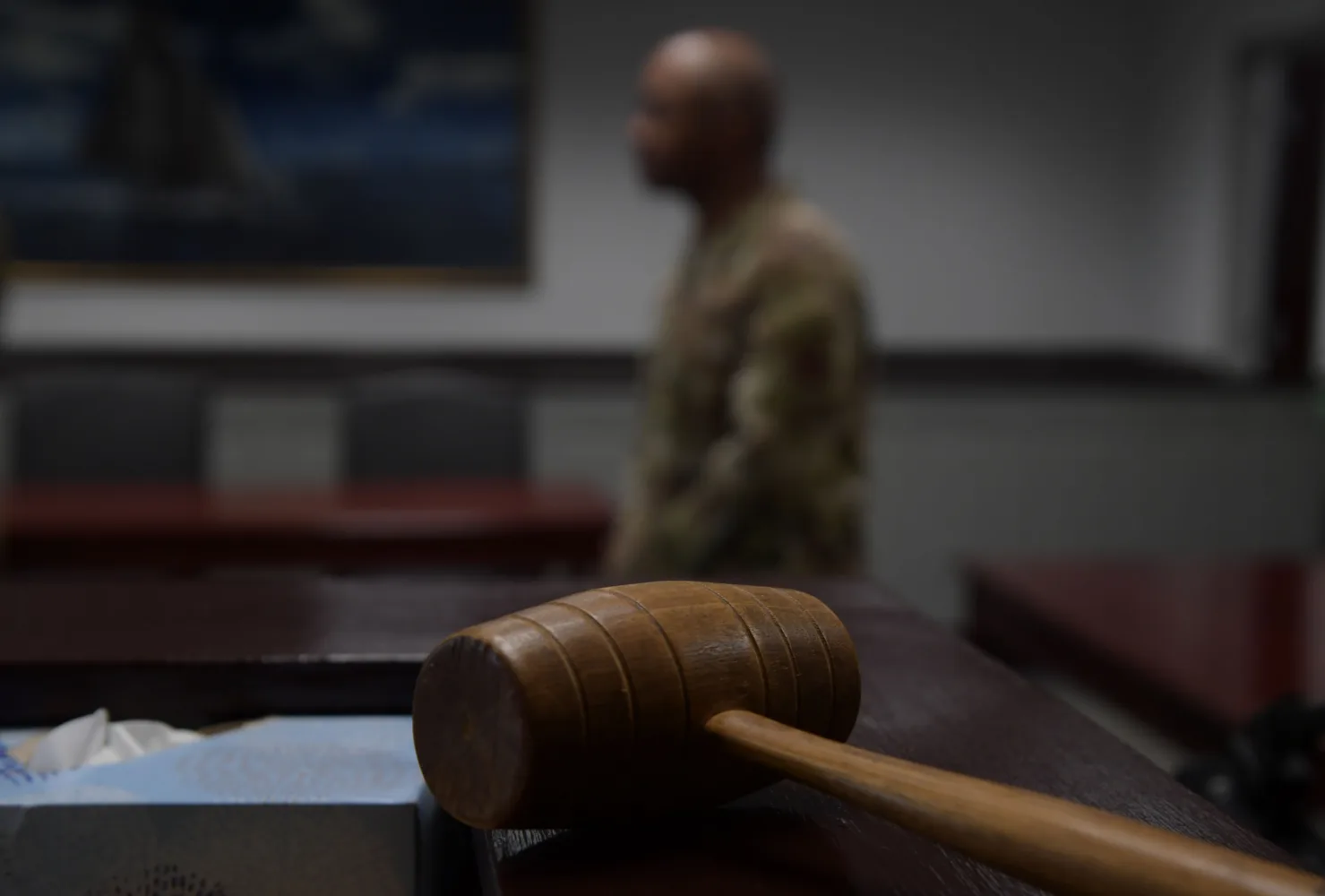 gavel on desk at the administrative separation board hearing